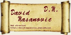 David Mašanović vizit kartica